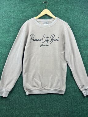 Alvin's Island Beige Crewneck Pullover Sweatshirt Beach Graphic Men's S 60/40
